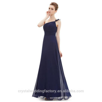 Wholesale Cheap bridesmaid dresses long 2016 One shoulder Chiffon Evening Dress with Pleats Women Prom Dresses LBL68